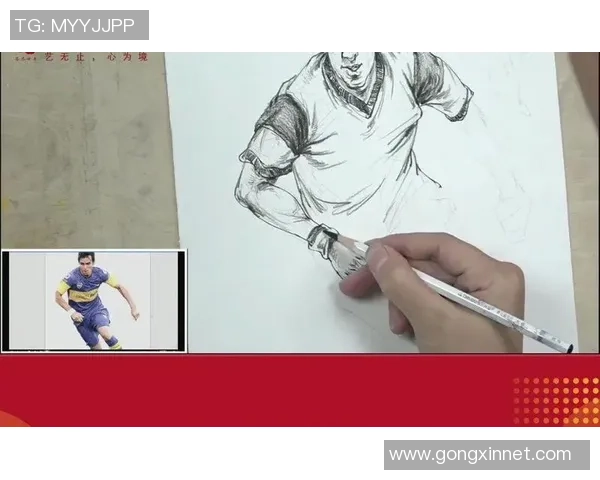足球明星速写展现球场风采与个人魅力的艺术作品欣赏